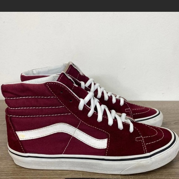 Vans Shoes - Maroon Suede Hi Top Vans Men’s 8/ladies 9.5